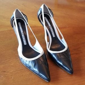 Women's Black & White Heels
